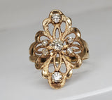 14k Rose Gold 7 Diamond Filigree Ring DEJ-24388