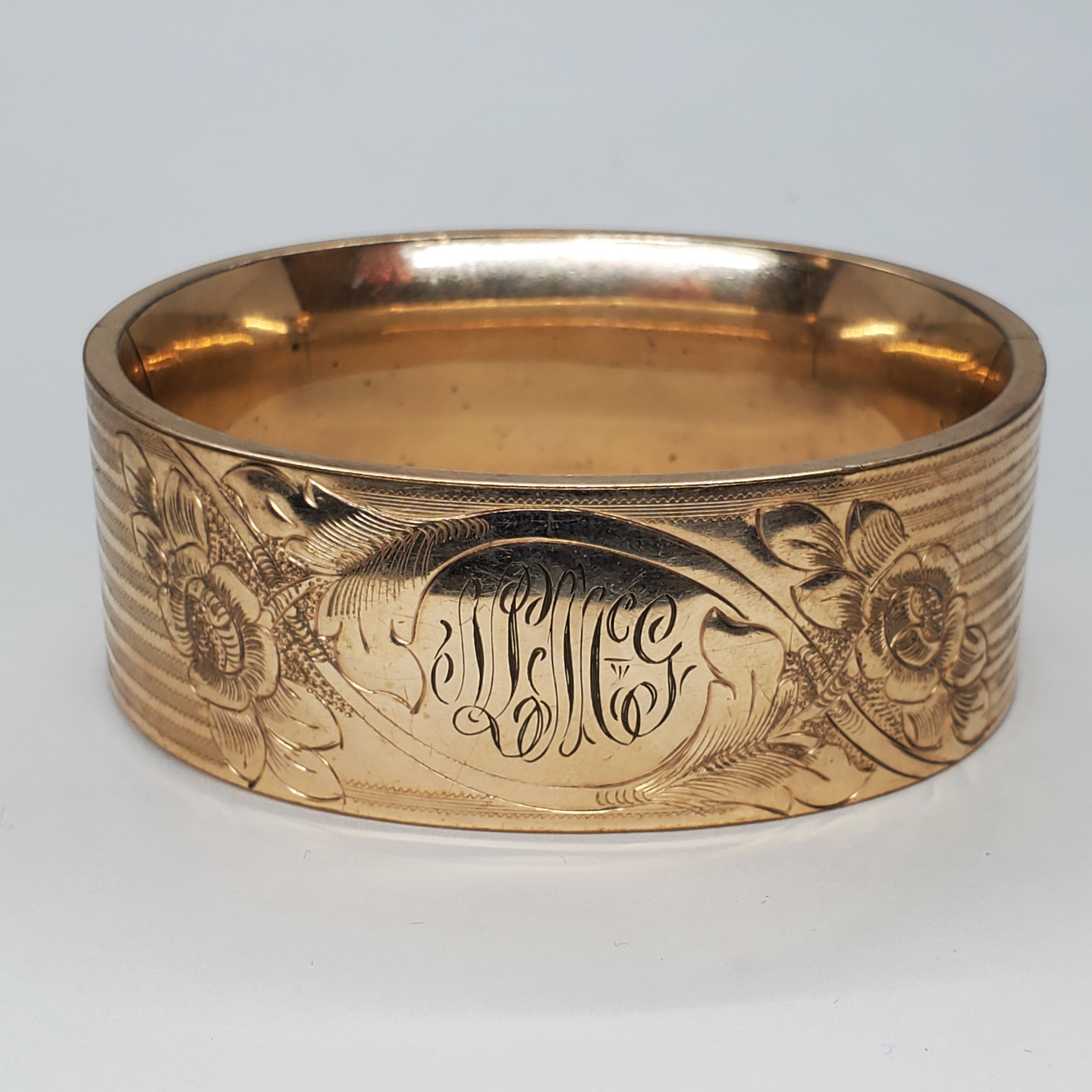 Gold Filled 25MM Engraved Bangle DEJ-24540