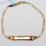 14k Yellow Gold 5" ID Figaro Bracelet DEJ-24557