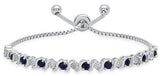 Sterling Silver Sapphire & Diamond Infinity Bolo Bracelet SDM-11319