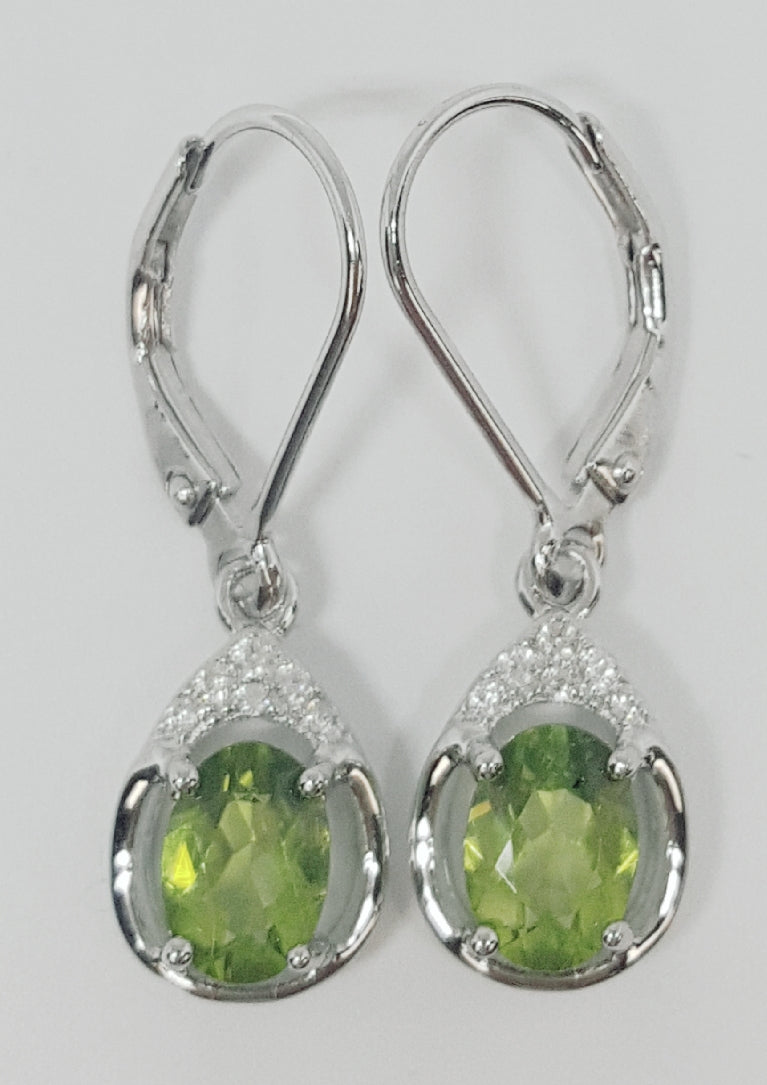 H Sterling Silver Peridot Ring, Pendant, or Earring - August