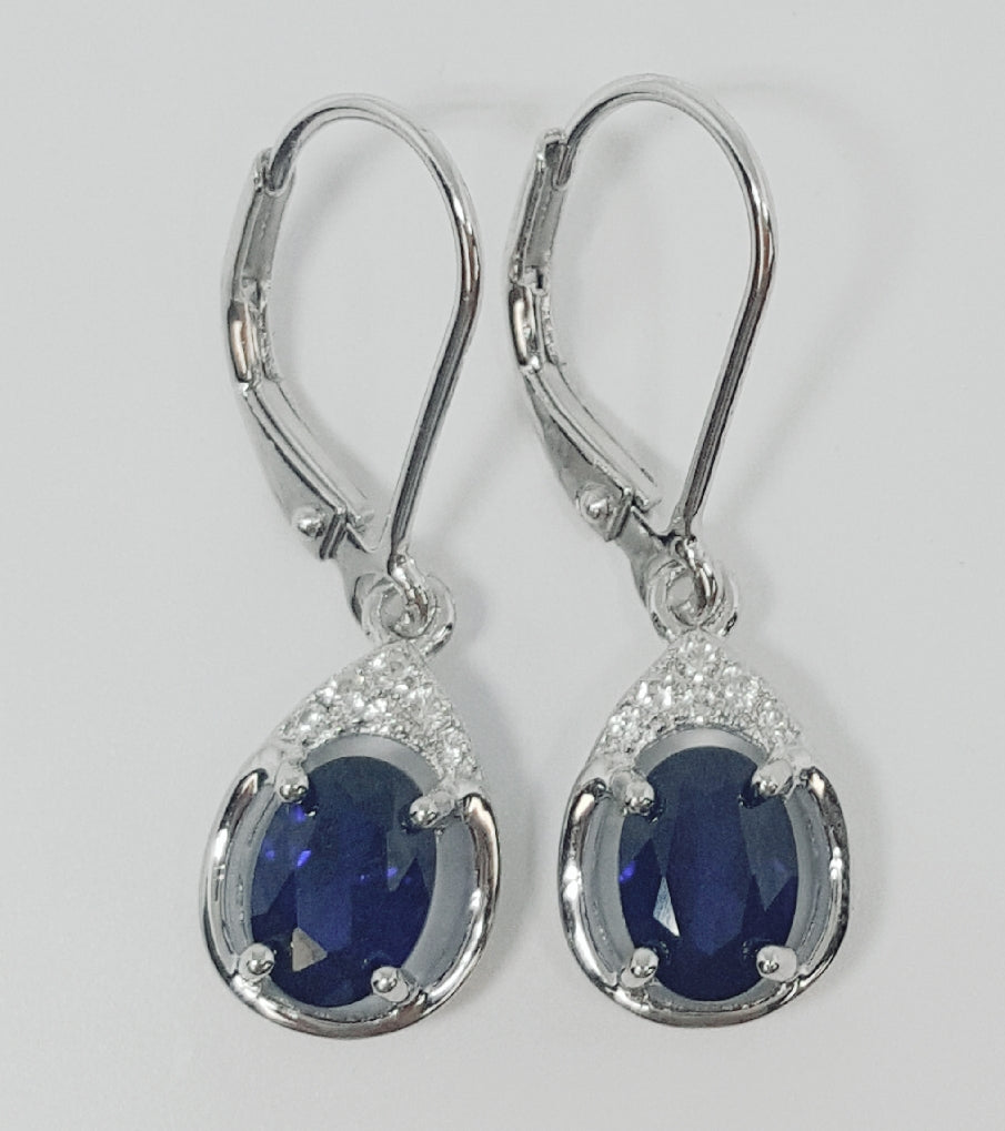 I Sterling Silver Created Sapphire Ring, Pendant, or Earring - September