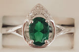 E Sterling Silver Created Emerald Ring, Pendant, or Earring - May