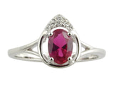 G Sterling Silver Created Ruby Ring, Pendant, or Earring - July