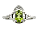H Sterling Silver Peridot Ring, Pendant, or Earring - August