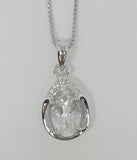 D Sterling Silver White Topaz Ring, Pendant or Earring - April