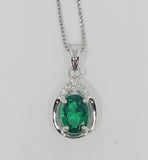 E Sterling Silver Created Emerald Ring, Pendant, or Earring - May