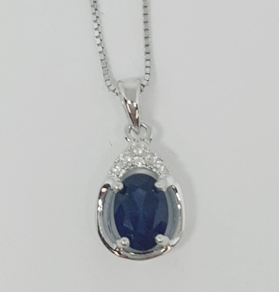 I Sterling Silver Created Sapphire Ring, Pendant, or Earring - September