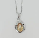 K Sterling Silver Citrine Ring, Pendant, or Earring - November