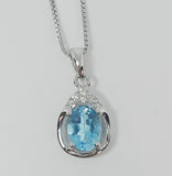 L Sterling Silver Blue Topaz Ring, Pendant, or Earring - December