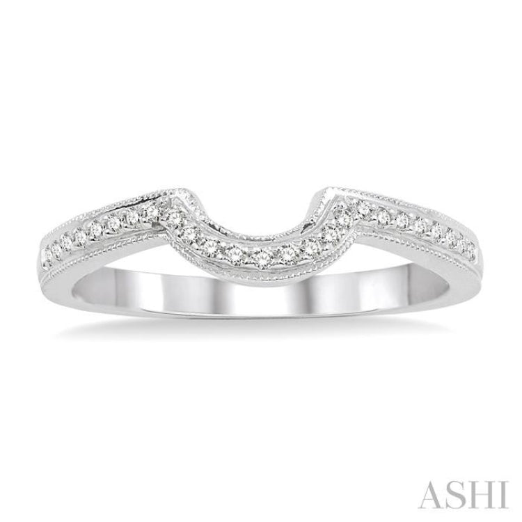1/10 ctw Round Cut Diamond Wedding Band in 14K White Gold