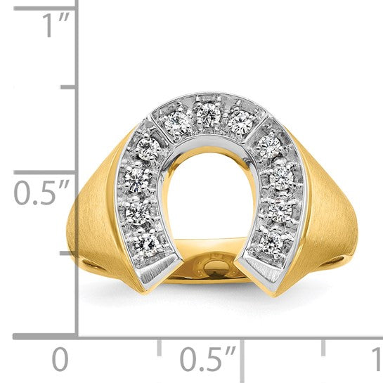 10k Yellow Gold Diamond Horseshoe Ring   DGR-23306