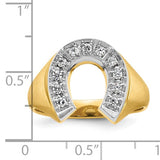 10k Yellow Gold Diamond Horseshoe Ring   DGR-23306
