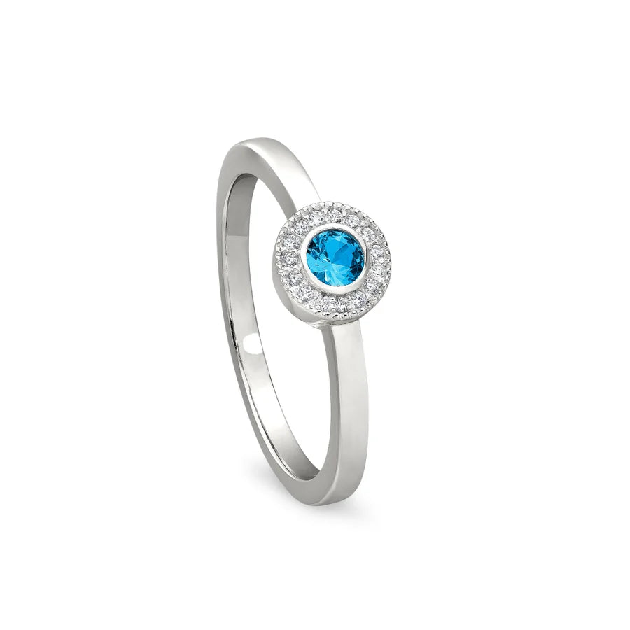 Add-A-Birthstone Sterling Silver Simulated Gemstone & Diamond Rings