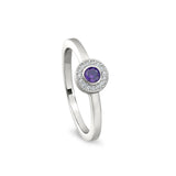 Add-A-Birthstone Sterling Silver Simulated Gemstone & Diamond Rings