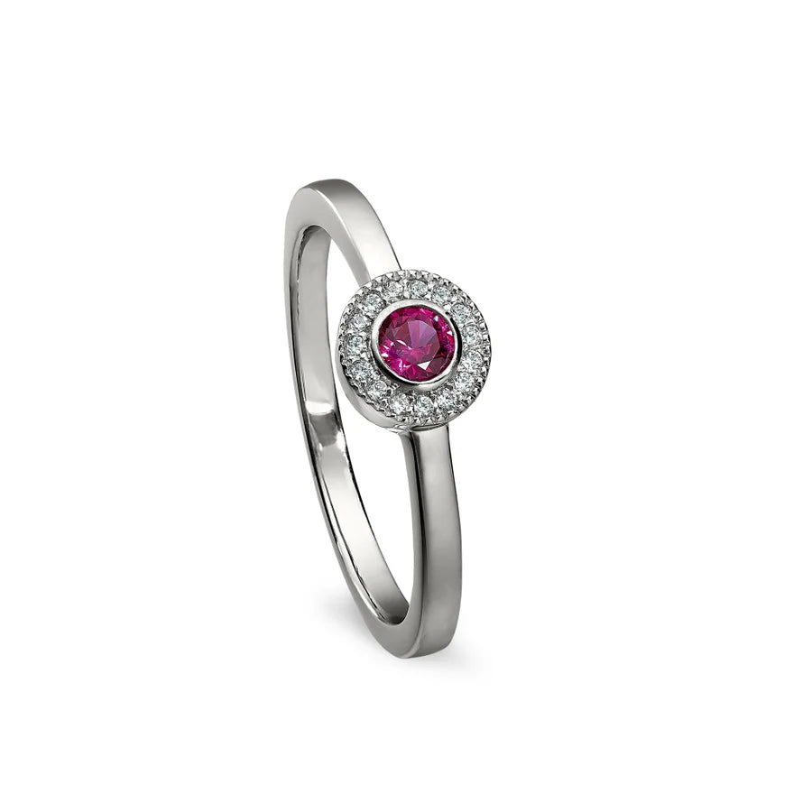 Add-A-Birthstone Sterling Silver Simulated Gemstone & Diamond Rings