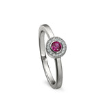 Add-A-Birthstone Sterling Silver Simulated Gemstone & Diamond Rings