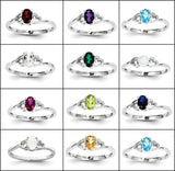 ah Sterling Silver Gemstone Rings for Each Month