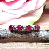 10K Yellow Gold Ruby & Diamond Band  DEJ-24440