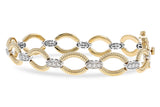 14k White & Yellow Gold Diamond Link Bracelet DBR-23163