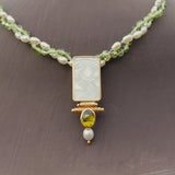 14k Yellow Gold Pearl and Peridot Pendant  GPD-19847