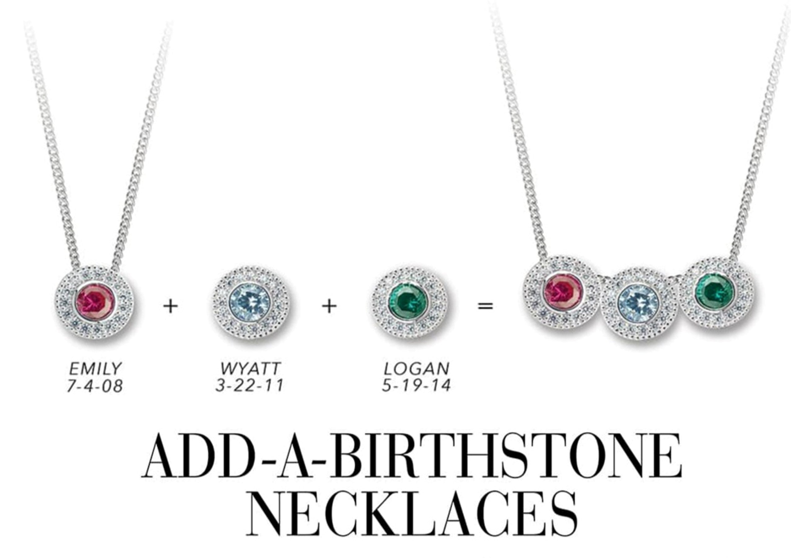 Add-A-Birthstone Necklaces with Chain - All Months