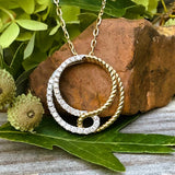 14K Yellow & White Gold Diamond Rope Circle Pendant DPD-26998