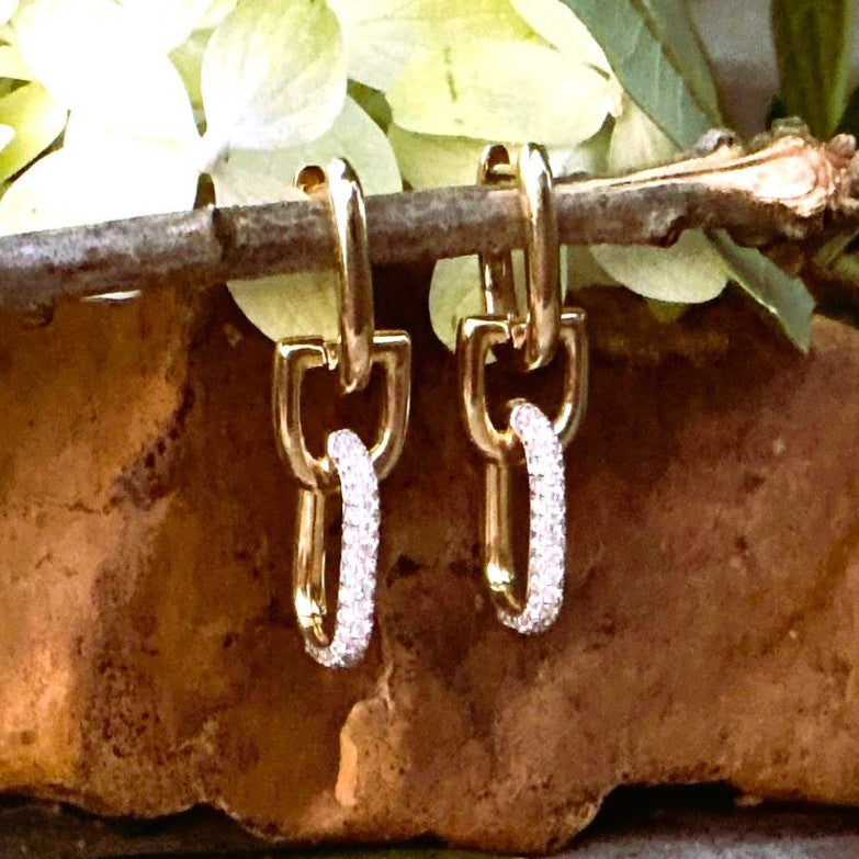 14k Yellow Gold .36ctw Diamond Dangle Equestrian Earrings  DER-26064