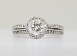 14k White Gold Round Brilliant Cut Diamond Ring & Band - DSR-23202