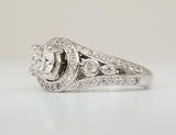 14k White Gold Round Brilliant Cut Diamond Ring - DSR-23385