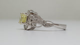 14k White Gold Natural Yellow Diamond Ring - DSR-23521