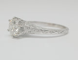 14k White Gold 1.11ctw Diamond Filigree Ring DSR-23618