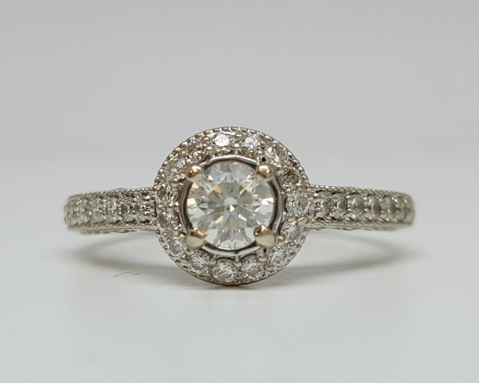 14k White Gold .50 CTW Round Cut Diamond Engagement Ring DSR-23672