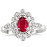 10k White Gold Ruby and Diamond Ring DCR-24703
