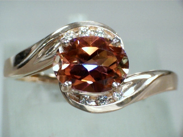 14k Rose Gold Diamond Sunrise Mystic Topaz Ring    DCR-24410