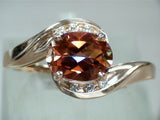 14k Rose Gold Diamond Sunrise Mystic Topaz Ring    DCR-24410