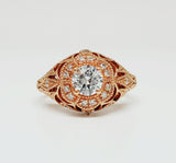 14k Rose Gold Round Lab Grown Diamond Ring DSR-23682