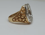 10k Diamond Nugget Horse Shoe Ring   DGR-23290