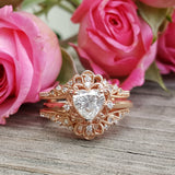 14k Rose Gold .94 CTW Heart Shape Diamond Ring DSR-23673