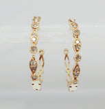 14k Yellow Gold Diamond Filigree Hoop Earrings - DER-25800