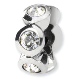 Sterling Silver April Bezel Crystal Reflections Bead REF-11156