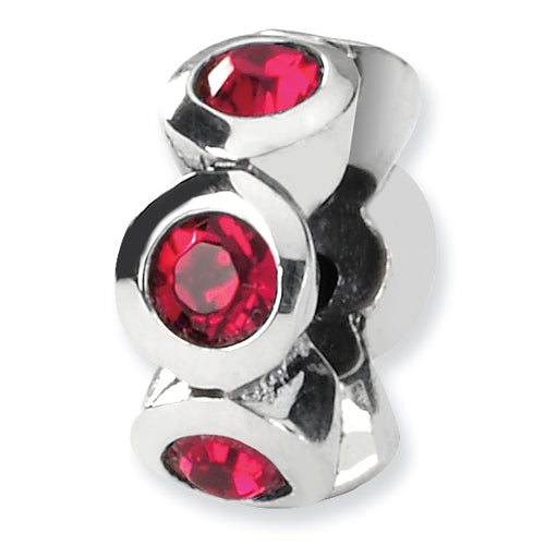 Sterling Silver January Bezel Crystal Reflections Bead REF-12015