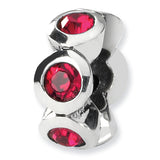 Sterling Silver January Bezel Crystal Reflections Bead REF-12015