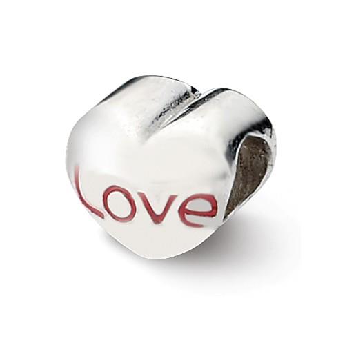 Sterling Silver Heart Bead with Love Reflections Bead REF-12086