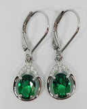 E Sterling Silver Created Emerald Ring, Pendant, or Earring - May
