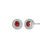 Add-A-Birthstone Sterling Silver Simulated Gemstone & Diamond Earrings