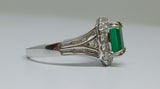 18k White Gold Emerald and Diamond Ring DCR-24570