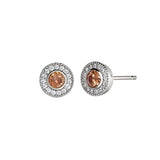 Add-A-Birthstone Sterling Silver Simulated Gemstone & Diamond Earrings