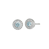 Add-A-Birthstone Sterling Silver Simulated Gemstone & Diamond Earrings