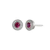 Add-A-Birthstone Sterling Silver Simulated Gemstone & Diamond Earrings
